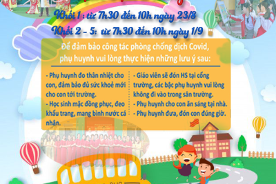 Lịch tựu trường của trường tiểu học Nam Vân